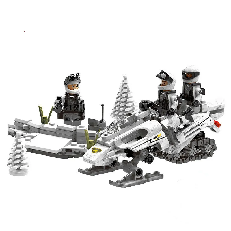 Military Series Pass Through Battlefield Speed Snowfield Motorcycle Alpinia Oxyphylla Assembling Children Building Block Toys | Игрушки и