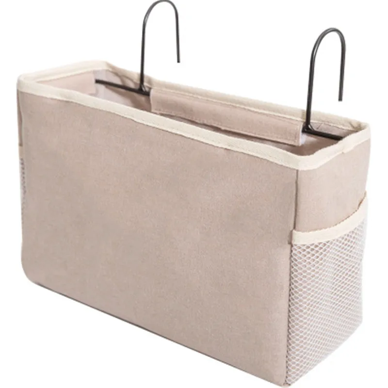  New Canva Iron Frame Hanging Storage Bag Bedside Storage Organizer Dorm Room Holder With Hook Bed P