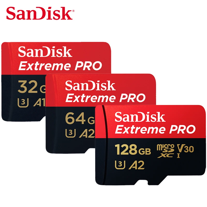 Дешевый SanDisk Extreme PRO MicroSDHC SDXC 32 ГБ 64 ГБ Extreme 128 ГБ Micro SD класса 10 UHS I карта памяти MicroSD TransFlash карты памяти U3 4 К UHD