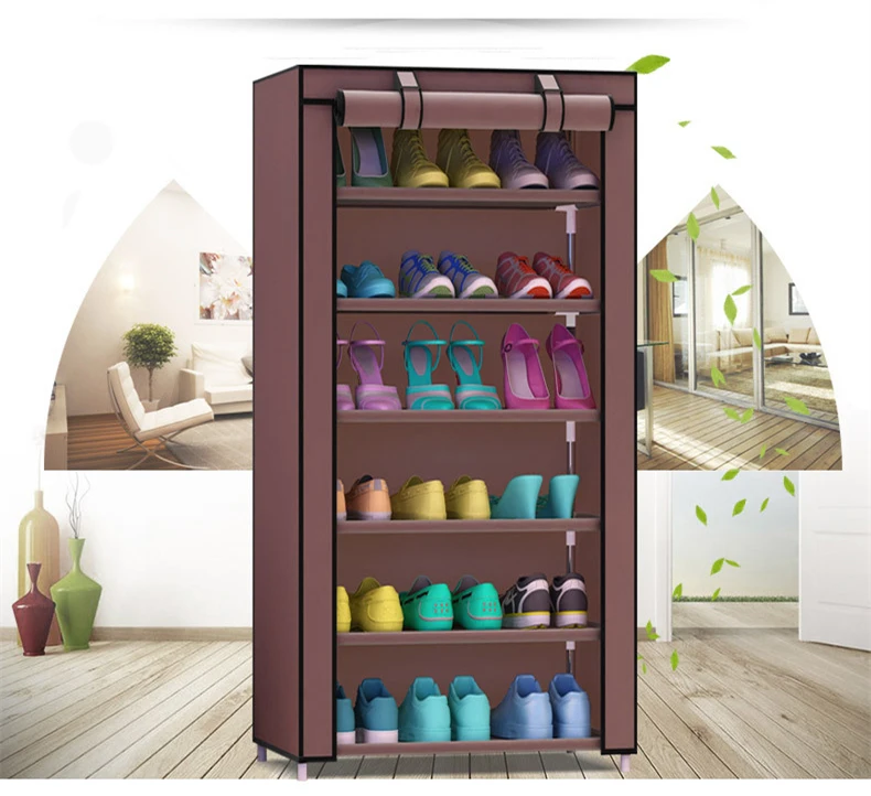 Шкаф для обуви 7-слой 6-сетка нетканых материалов большой органайзер для обуви Съемный для хранения обуви для домашней мебели