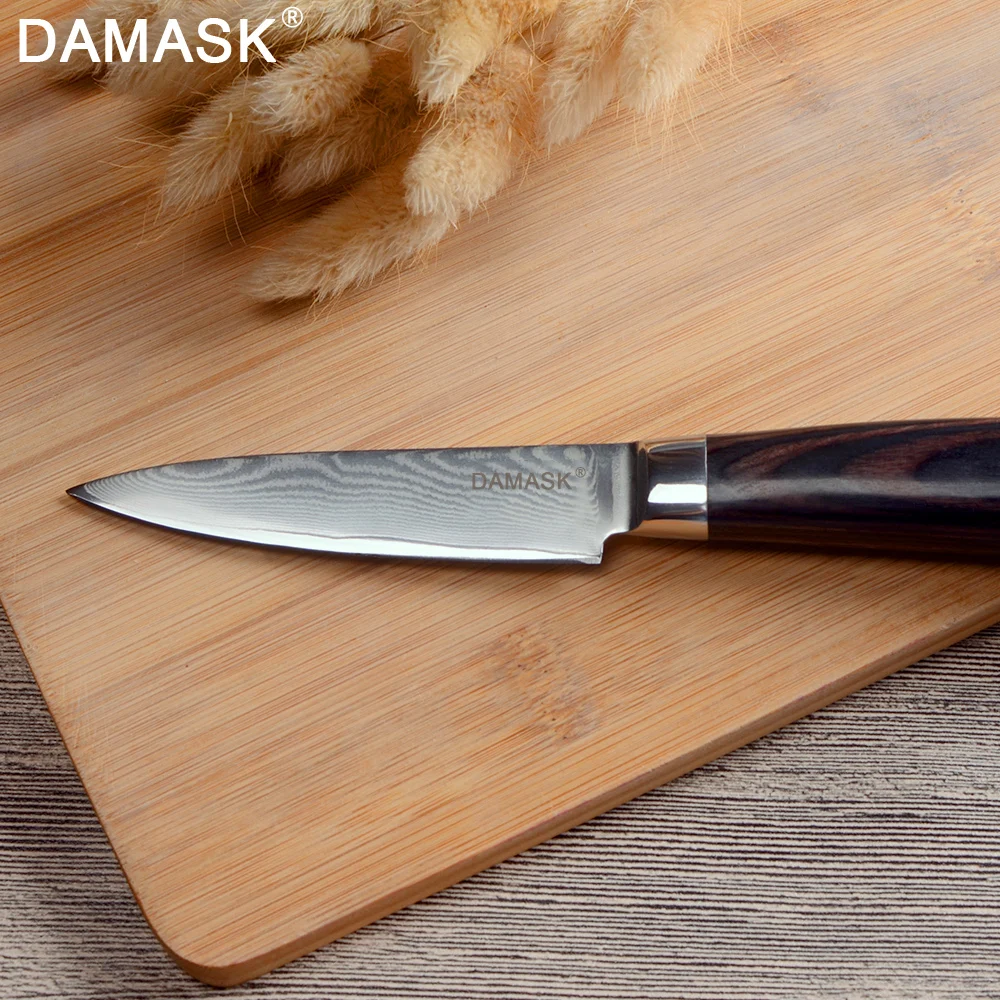 Дамасский нож Santoku из дамасской стали с высокой твердостью G10 цветные кухонные ножи с деревянной ручкой японские ножи нож для мяса нож для нарезки шеф-повара