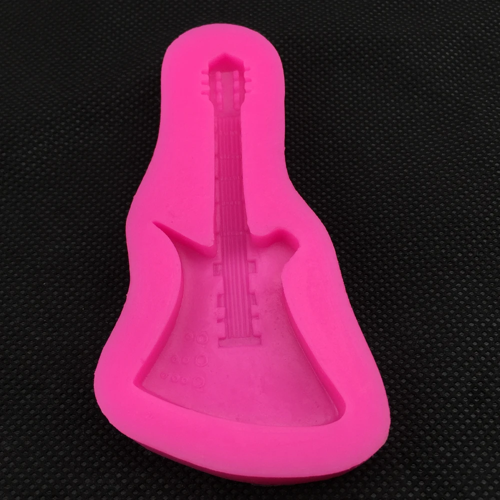 Высокое качество 3D скрипка силиконовые формы гитара помадка торт отделочных работ Плесень Для мыло Шоколад, сахар Art отображает T0210