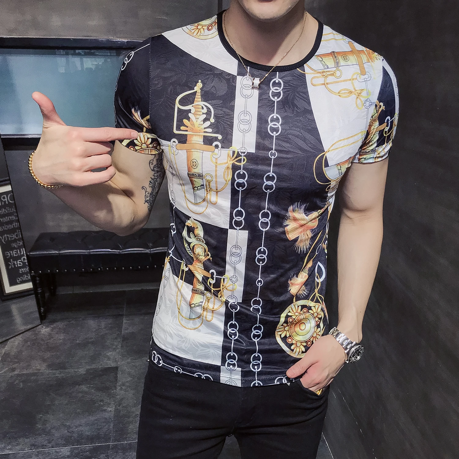 Мужская футболка с принтом культивировать нравственность паутина Ледяной шелк