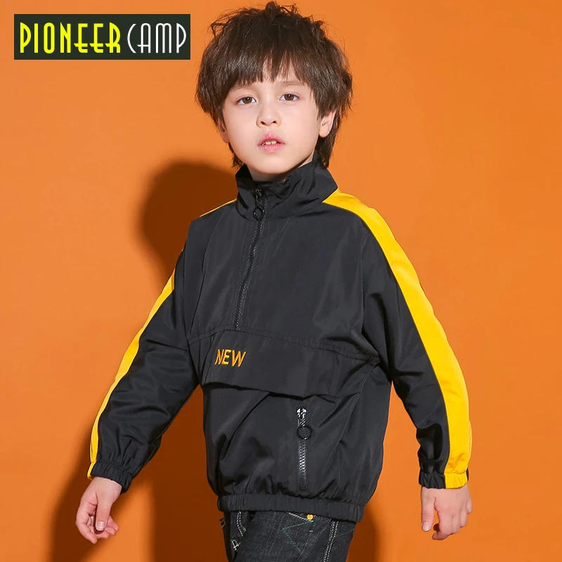 Pioneer kids/Новинка; куртки на молнии; детская одежда для мальчиков; модная водонепроницаемая куртка в стиле пэчворк; пальто; детские топы высокого качества; BWT809109