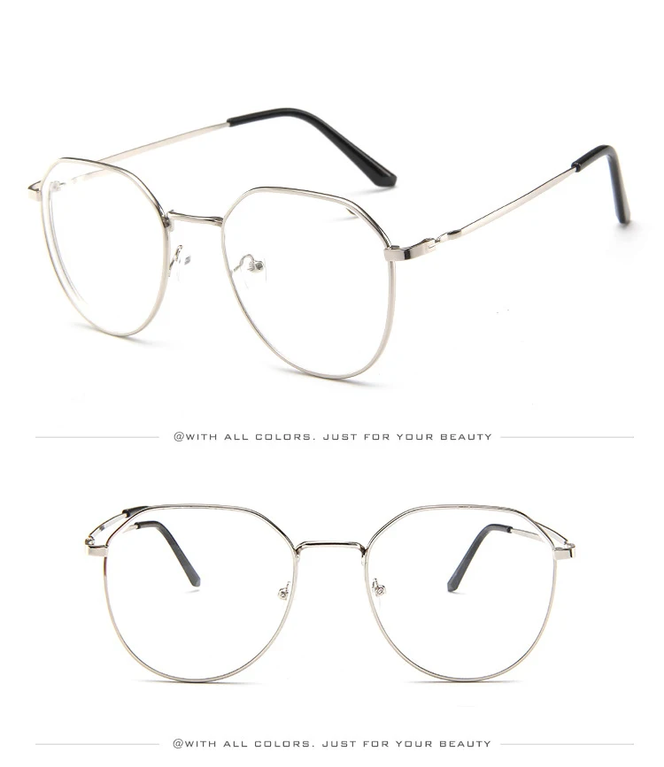 Полигональные очки для близорукости, женские очки, женские роскошные ретро мужские металлические очки, винтажные зеркальные-1,0-1,5-2,0-2,5-3,0-3,5-4,0