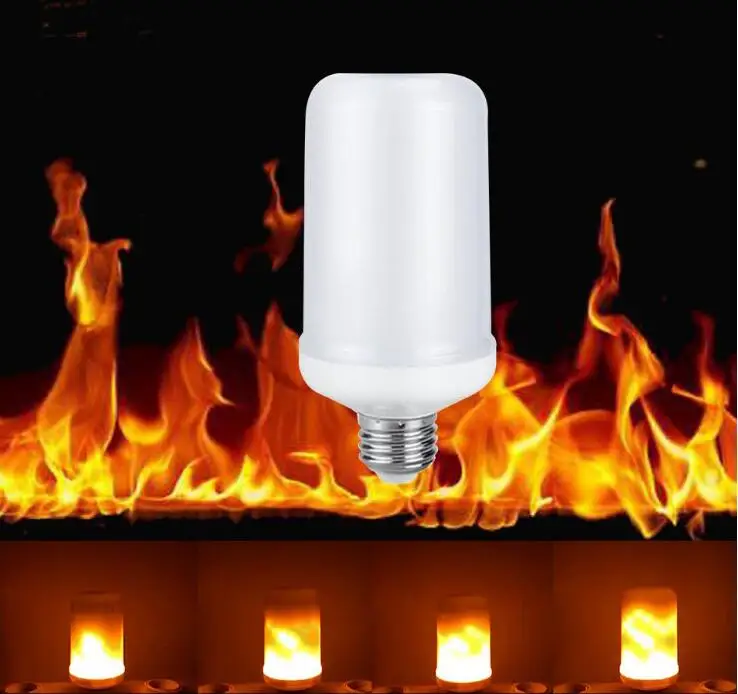 E14 E27 ампулы Светодиодная лампа с эффектом пламени 85-265 V 3 режима E26 B22 светодиодный светодиод динамический пламя лампа домашняя атмосферное освещение