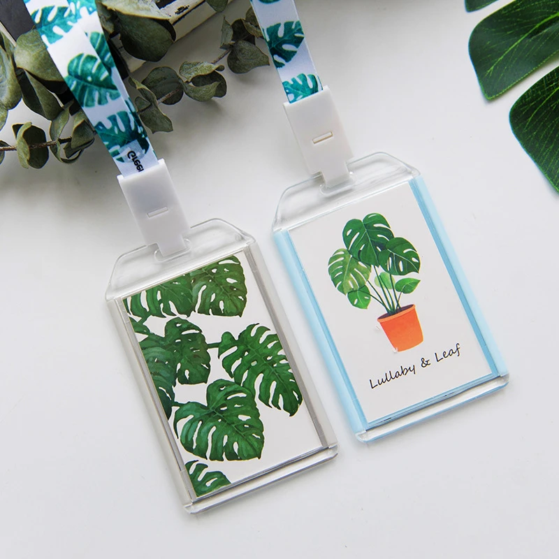 

Fashion Green Forest Bank Credit ID Card Holder Cover Travel Bank Bus Credit Card Chain Card Holder Wallet Women Kid Keyring Key
