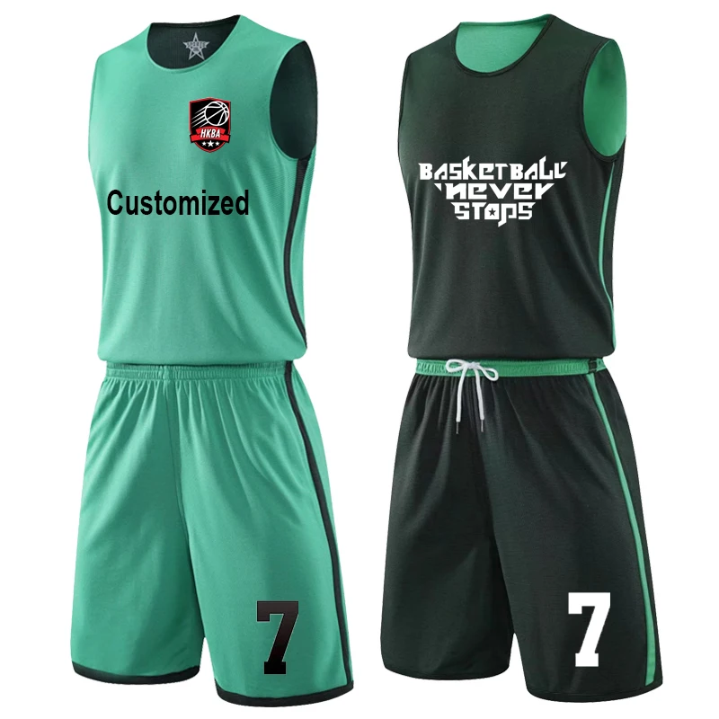 

Men kids Reversible Basketball Set Uniforms kits women boy Double-sided Shirt Shorts sports suits Custom Jersey Clothes Uniforms