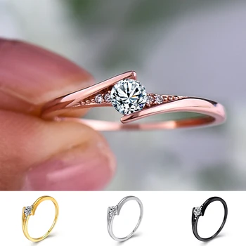 

Korean Style Female Small Round Engagment Ring 100% Real 925 Sterling Silver Ring Boho Vintage Wedding Rings For Women