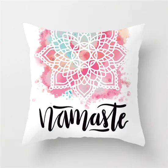 Fuwatacchi «Мандала», розовые узор наволочка красочная цветочная декоративная наволочка для подушки с красным цветком, наволочки для подушек, квадратной формы размером 45*45 - Цвет: PC02433