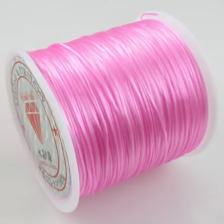 

200 Meters/2Rolls Beading String Cord+ Pink strong & Stretchy Elastic Rope Wire Beading Cords 1mm+ Min Order 10$