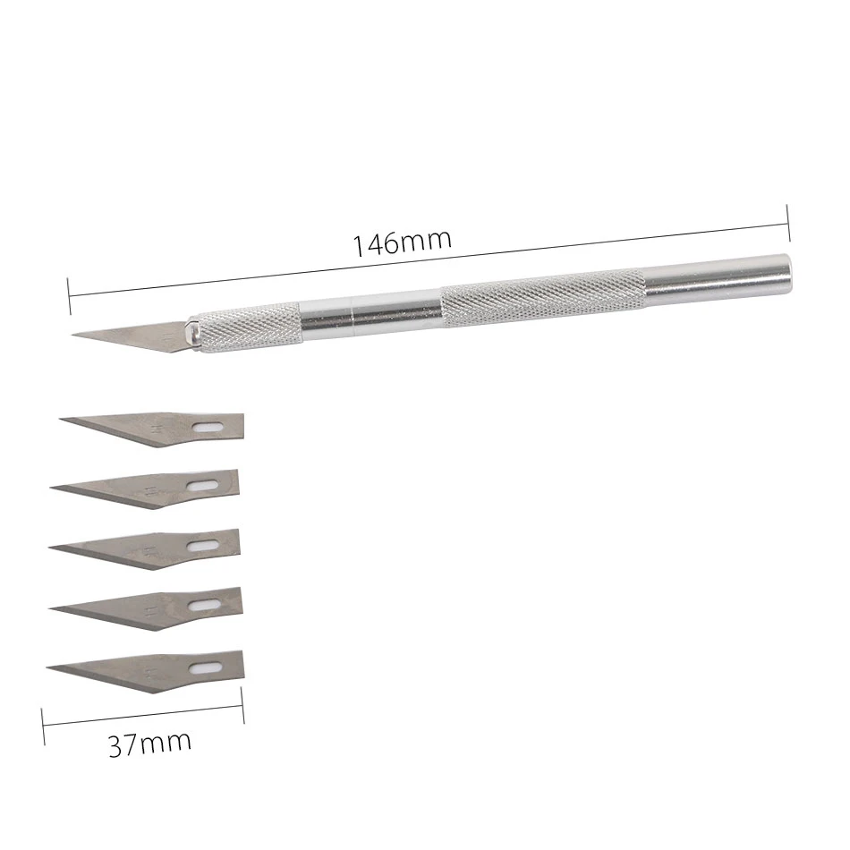 1 Набор/Скальпель с металлической ручкой, нож для резки древесины, бумаги, ручные ножи для рукоделия, гравировки, ручные инструменты