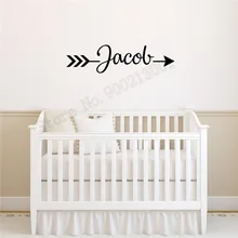 Имя ребенка стрелка стены стикеры Kidsroom обувь для девочек мальчиков плакат виниловое настенное украшение съемные украшения Красота Мода LY1194