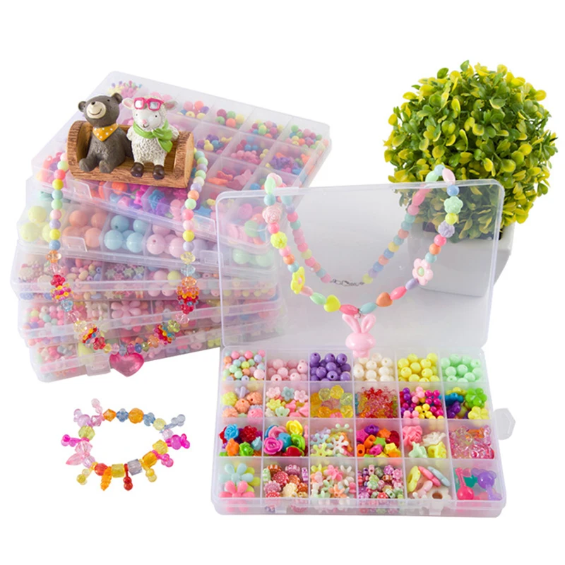 

2019 Children creative DIY beads toy Shipping with whole accessory set/ Kids girls handmade art craft educational toys for gifts