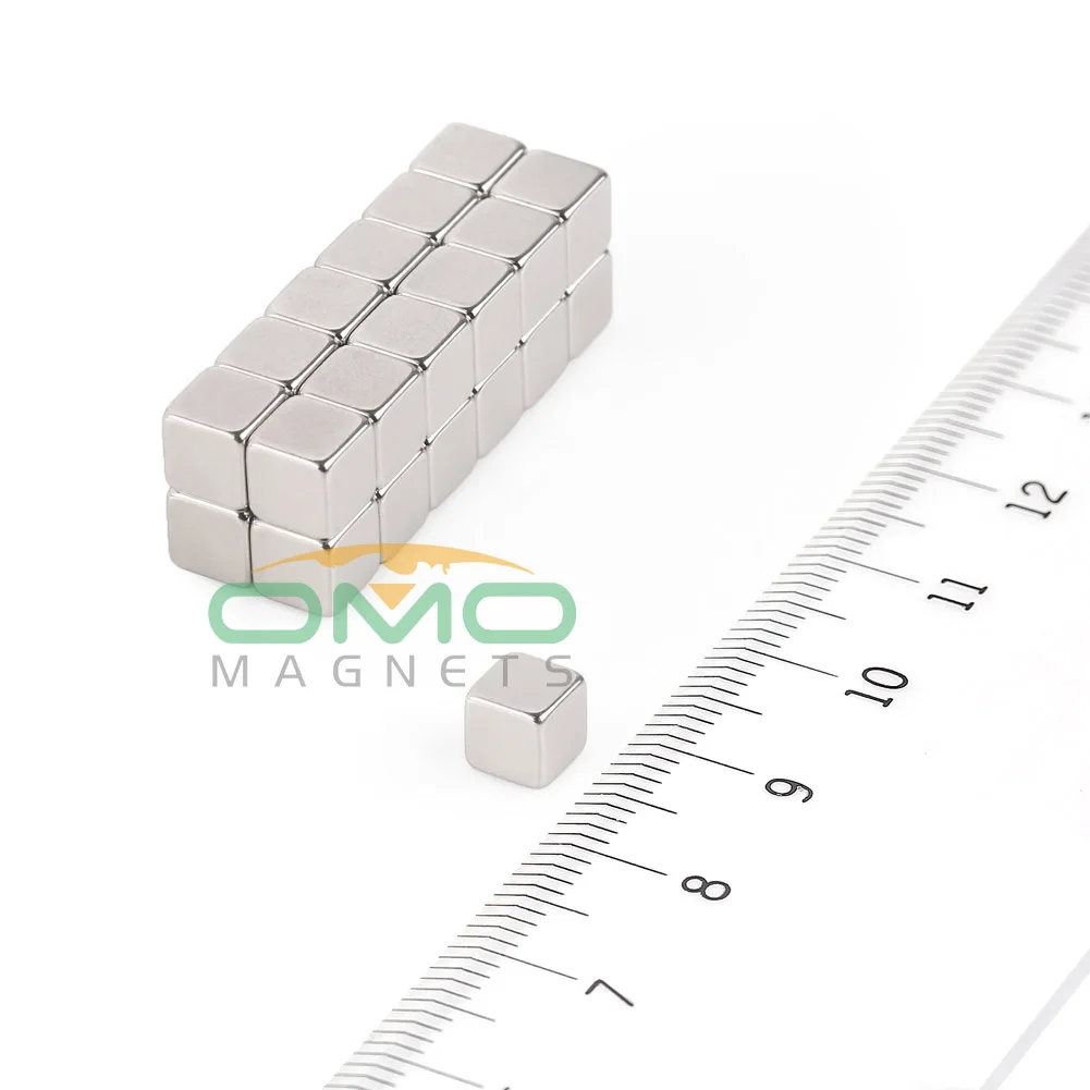 

OMO MAGNETS 100pcs Strong Block Cuboid Magnets Rare Earth Neodymium Magnet Disc 5 x 5 x 5 mm Block N50 Grade