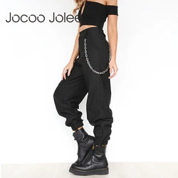 Jocoo Jolee Female High Waist Harem Pants Women Fashion Slim Solid Color Long Pants Hip Hop Pant Streetwear with Chains Jocoo Jolee Female High Waist Harem Pants Women Fashion Slim Solid Color Long Pants Hip Hop Pant Streetwear with Chains