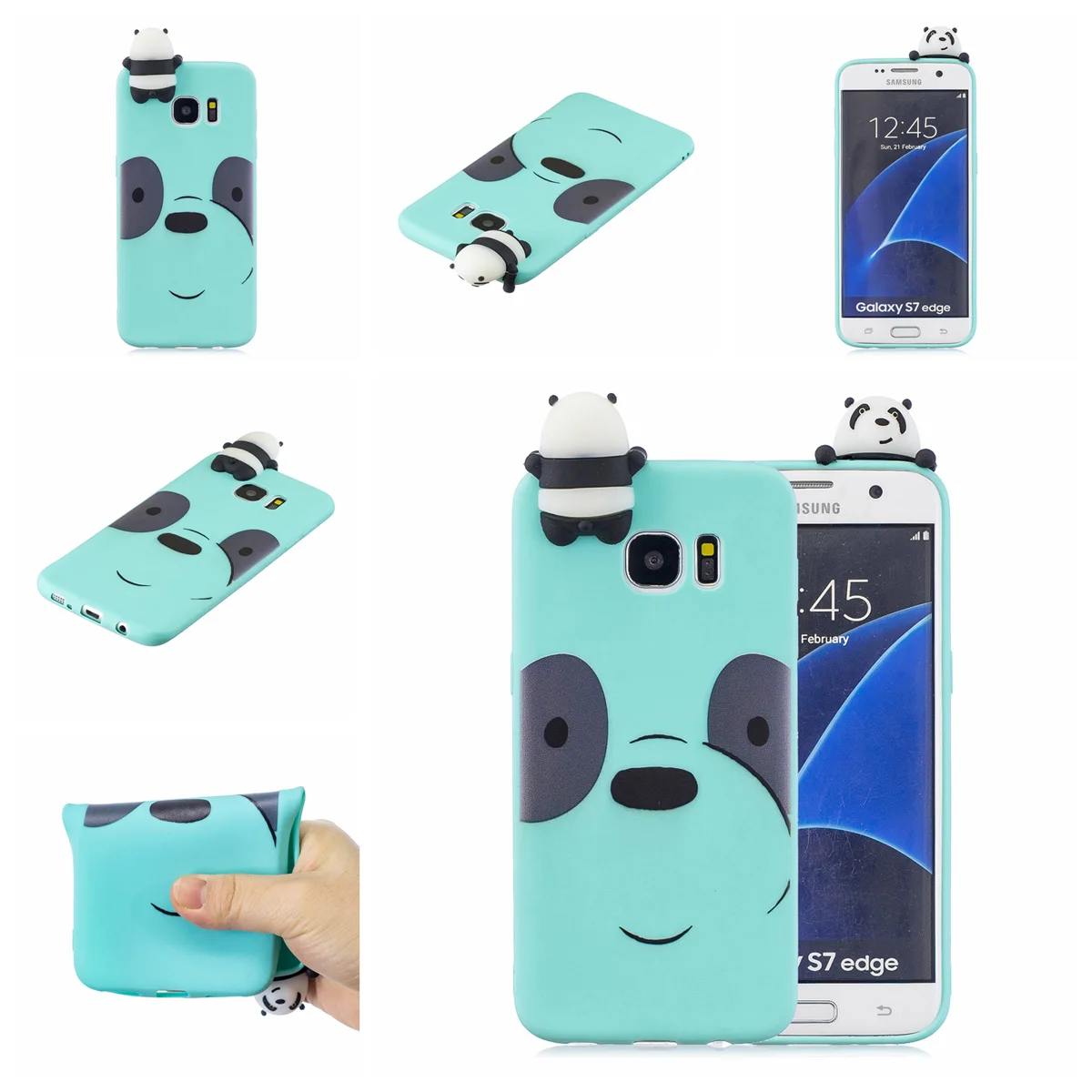 Мягкий силиконовый чехол с 3D рисунком животных Единорог панда для Samsung Galaxy S7 edge S8