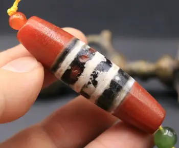 

Treasure Magic LKbrother Top Quality Magic Tibetan Old Agate 4 Stripe Totem Healer Medicine dZi Bead Big Pendant 59MM