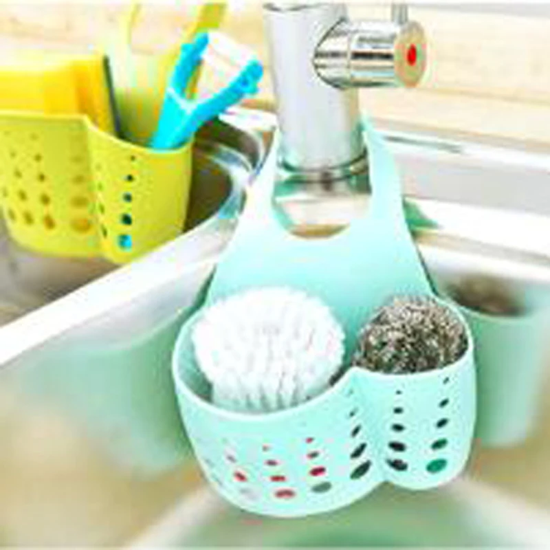 5 Colors Portable Basket Home Kitchen Hanging Drain Basket Bag Bath Storage Tools Sink Holder Kitchen Accessory vaciar cesta