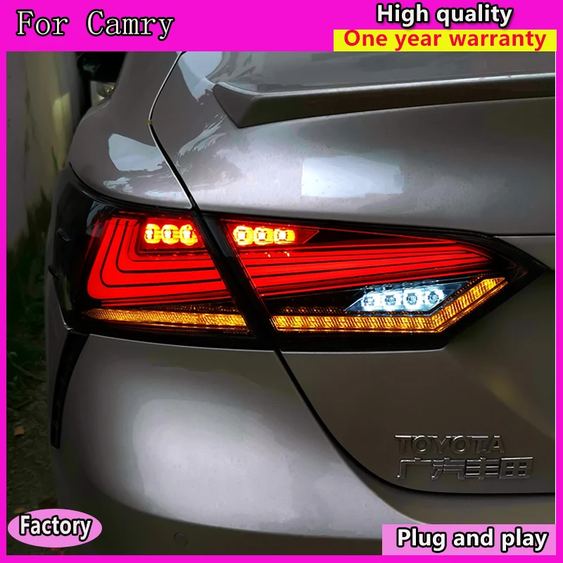 

Car Styling for 2018 Toyota Camry Taillights Camry LED Tail Lamp Rear Lamp DRL+Dynamic Turn Signal+Brake+Reverse taillight 4pcs