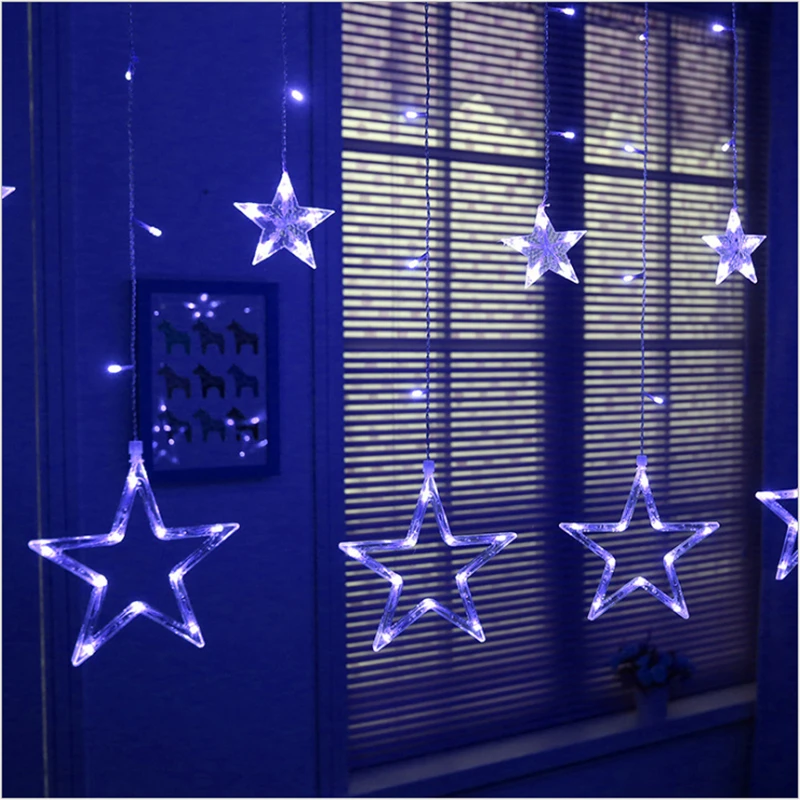Pentagram curtain string light (4)
