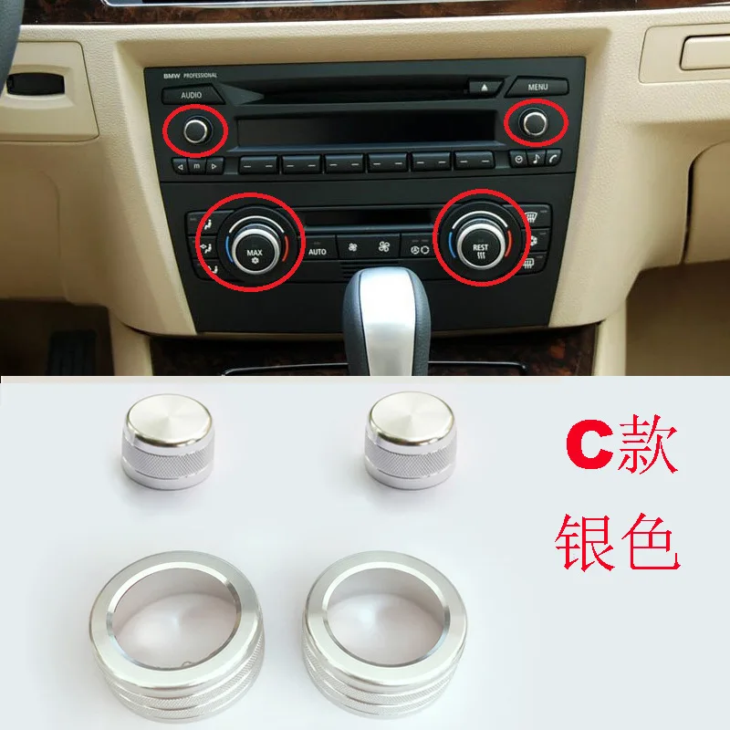 Car Center console air conditioning volume control knob button ring cover  frame sticker For BMW 3 series E90 E92 E91 - AliExpress