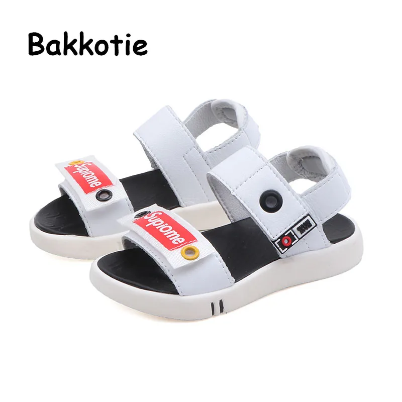 

Bakkotie 2019 New Girls Fashion Summer White Beach Sport Sandals Kids Boys Black Soft Casual Shoes Toddler Children Flats