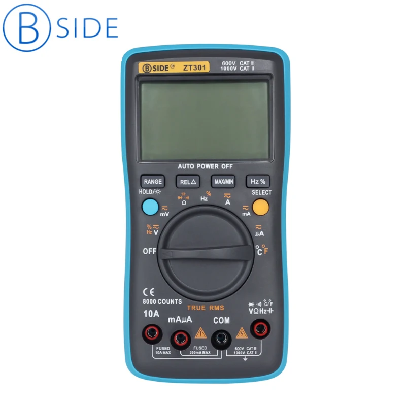 BSIDE ZT301 8000 отсчетов True RMS цифровой ЖК-мультиметр электрический ручной Tectep мультиметр с автоматическим выбором диапазонов переменного/постоянного тока СОЭ тестер