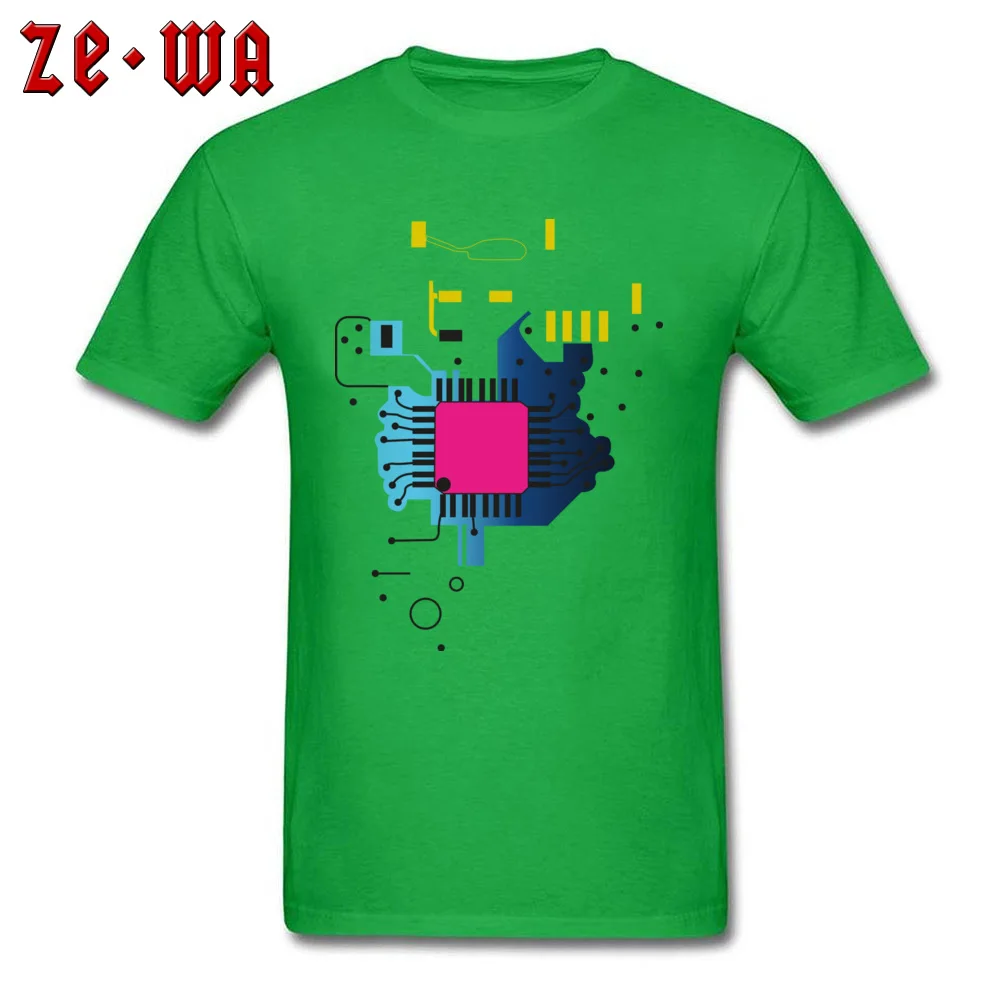 Slim Fit Colored programmer card architecture Men T-shirts Special Mother Day Crewneck Cotton Tops T Shirt Sweatshirts Colored programmer card architecture green