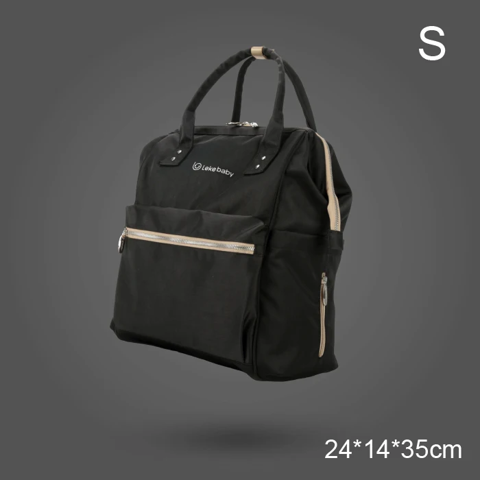 Small Black Lekebaby негабаритная сумка для подгузников, рюкзак со встроенным стальным кольцом, сумка для подгузников, большая емкость для путешествий на открытом воздухе - Цвет: Small Black