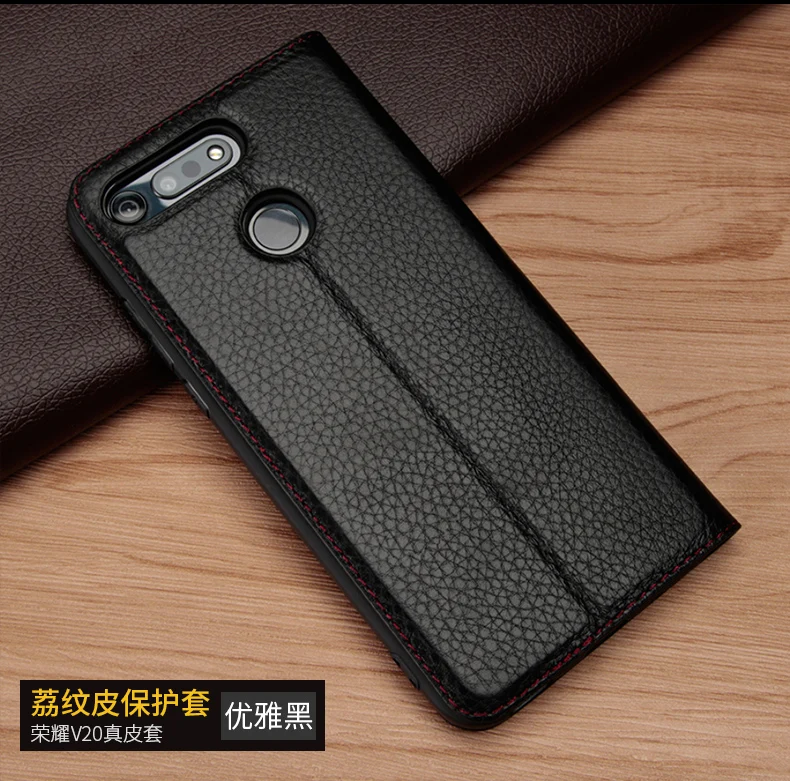 Подлинная Кожаный чехол для huawei Honor V20 Вид из окна флип телефон кожи для huawei Honor V20 с закаленным Стекло Экран протектор