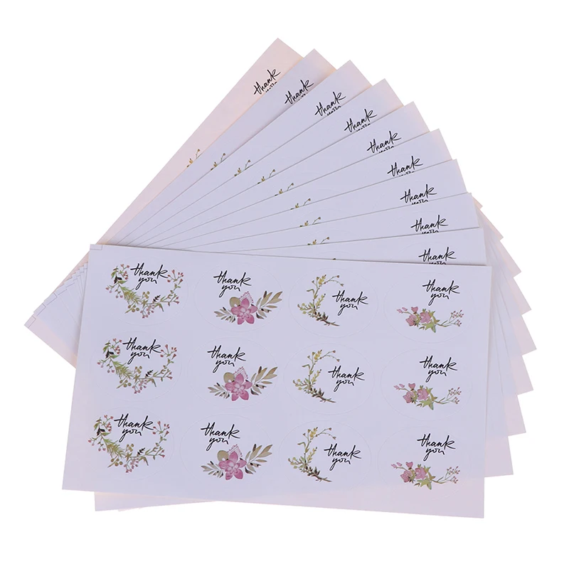 Новинка 120 шт/партия спасибо цветок упаковочные наклейки день рождения пирог