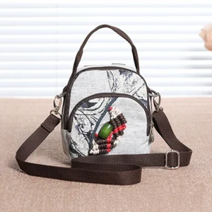 British wind hand-woven ethnic wind mini shoulder bag practical durable multi-layer lightweight cross-legged leisure travel bag