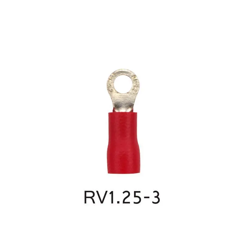 1000 шт красный обжимная Клемма RV1.25-3 RV1.25-4 RV1.25-5 RV1.25-6 Комбинации кабель разъем провода кольцо Изолированная клемма