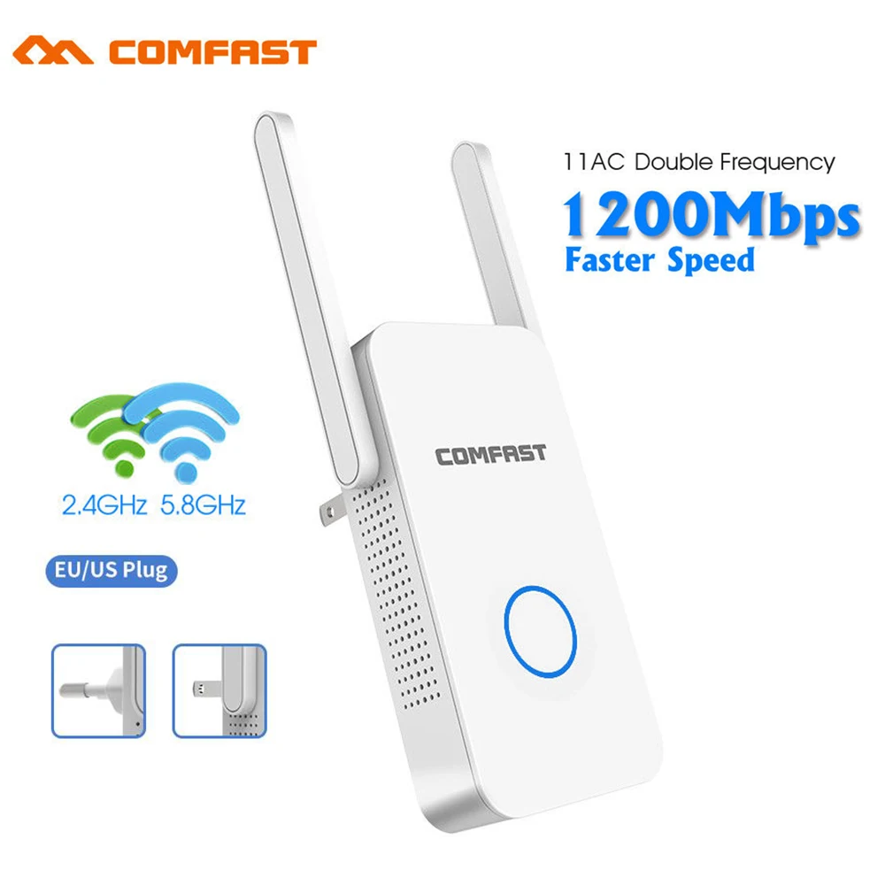 1200 Мбит/с COMFAST Диапазон Wi Fi Extender Dual Band 5 8 Ghz 2 4 ГГц Беспроводной сеть ретрансляции