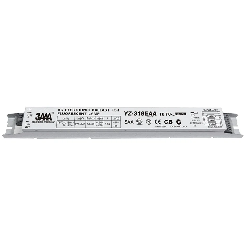 3AAA YZ-118EAA YZ-318EAA YZ-418EAA T8/TC-L 220V 1*18W 4*18 Вт T8 электронный балласт для T8 люминесцентная лампа рекламы светильник коробка