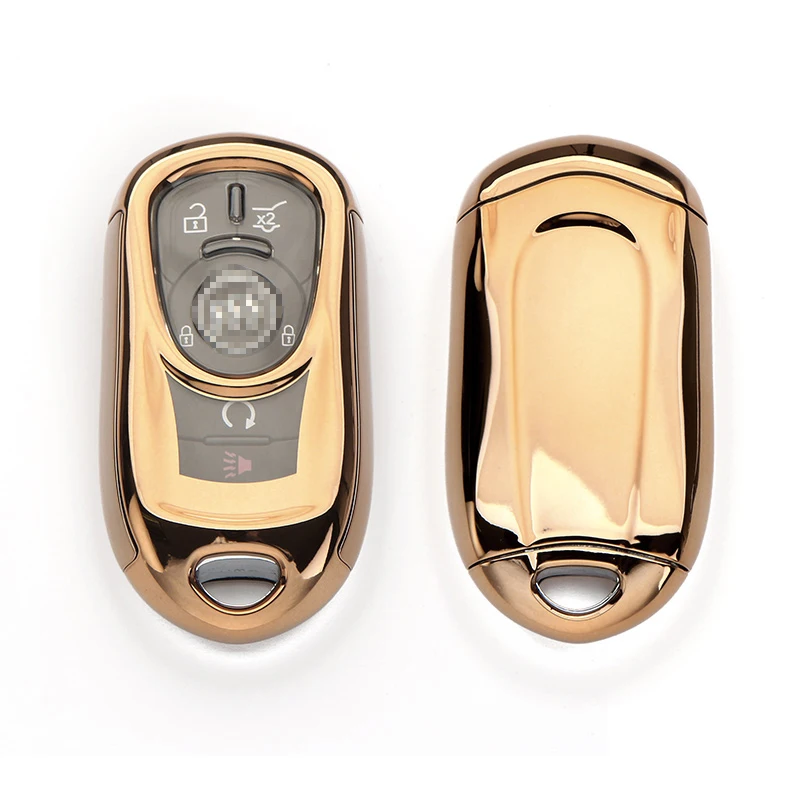 AEING ABS ТПУ ключ чехол для автомобильного ключа Shell Крышка держателя подкладке аксессуары для Buick Envision GL8 Encore Regal лакросс excelle - Название цвета: Золотой