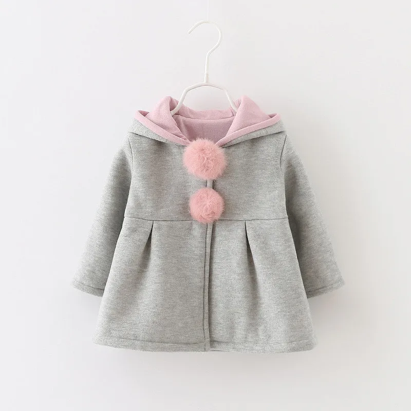

Sping Autumn Winter Baby Girls Infants Kids Ball Cute Rabbit Hooded Princess Jacket Coats Outwears Gifts Roupas Casaco