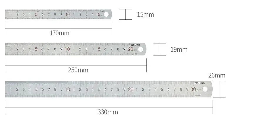 Deli 1 шт. стальная линейка сантиметр шкала линейка из нержавеющей стали железная линейка 15 см 6 дюймов серебряные Канцтовары для черчения 8462