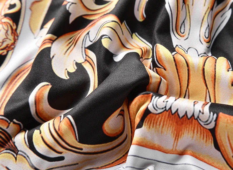 XIMIWUA 2019 New Arrival Men Shirts 3d Print Golden Design Casual Slim Fit Long Sleeve Hawaiian Shirt Chemise Homme Shirt Men