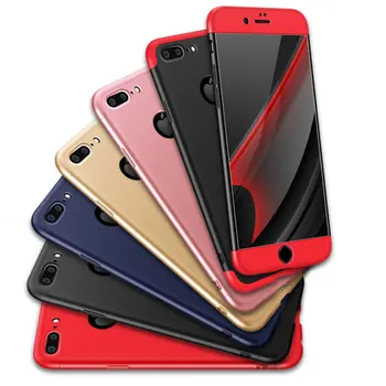 

360 Degree Protection Full Cover Matt Black Case For iPhone 6 6s 7 Plus Case Cover For Apple Phone 7 samsung S8 plus s7 edge