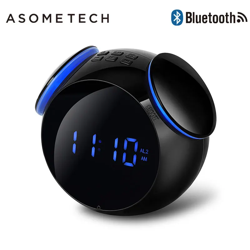 

Portable Wireless Speakers Mini Waterproof Alarm Speaker LED Smart Soundbar Subwoofer Stereo TF Fm Radio For Smartphone Computer