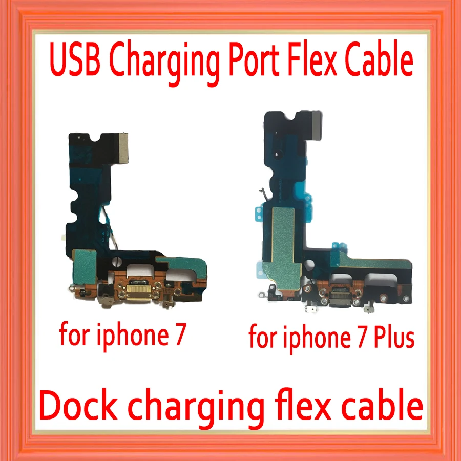 

USB Charging Dock Flex Cable For iPhone 7 7 Plus Charger Port Connector Mic Flex Repair Parts For iPhone 7 7P dock charging flex
