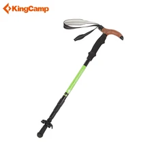 KingCamp 1pcs 4-section Cork T-handle Anti Shock Walking Stick Aluminum Hiking Walking Trekking Pole Telescopic Walking Canes