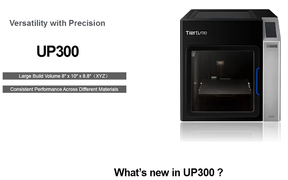 Tiertime UP300 3d принтер высокой точности большой объем сборки материал-специфические экструдеры wifi