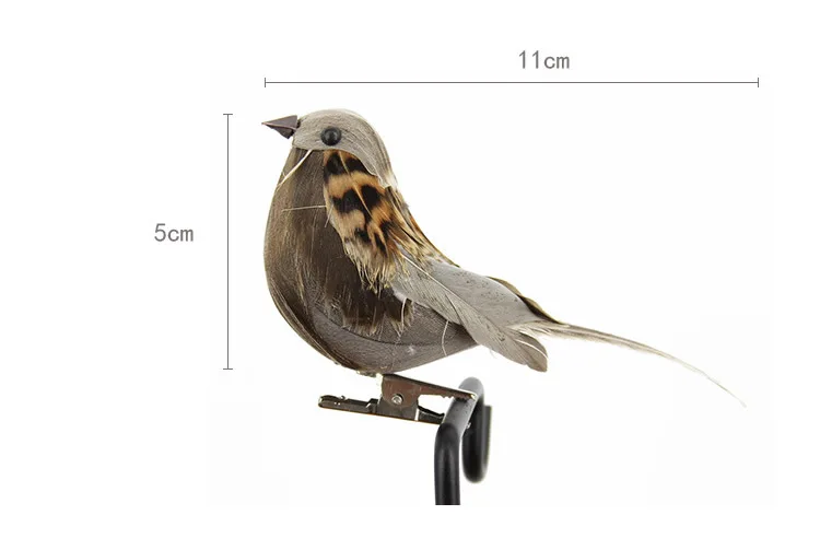 12 шт. украшения для рождественской елки, искусственные перья, птицы, воробей с зажимами, пенные птицы, домашний сад, вечерние украшения