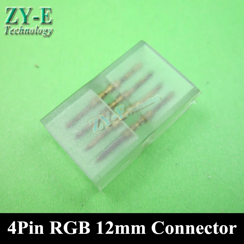 

10pc LED strip connector RGB connector 220/110vstrip extend 4pin RGB color 3528/5050 light connector 12mm PCB strip free ship