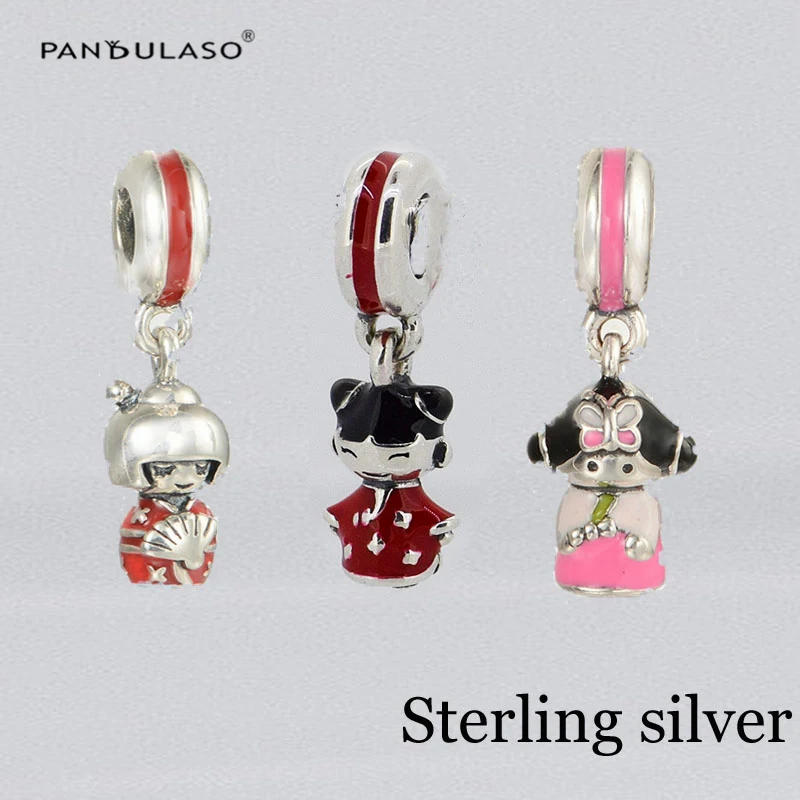

100% Sterling Silver Jewelry Cute Exquisite Doll Fits DIY Style Charm Bracelets & Necklaces Wholesale Drop Shipping