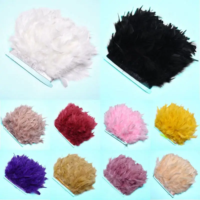 

10Meter/lot Turkey Feathers Trims for Needlework Sewing Clothing Party Decorative plume 10-15cm DIY Natural Feathers for Crafts