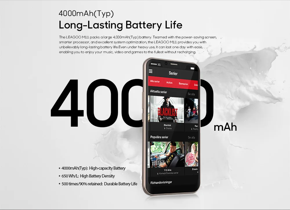 LEAGOO M11 Смартфон Android 8,1 6,1" 2 Гб ОЗУ 16 Гб ПЗУ MT6739 четырехъядерный 4000 мАч задний отпечаток пальца Быстрая зарядка 4G мобильный телефон